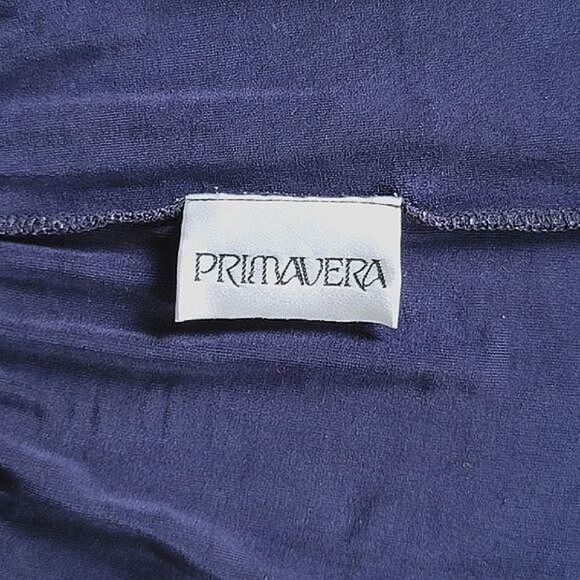 Vtg royal blue fine rib high rise wide leg pants - Picture 2 of 11